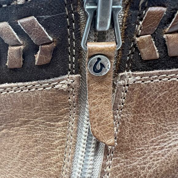 OluKai Kamahoi Women's Leather Booties Size 6.5 Fall Essentials Brown School - Picture 8 of 12